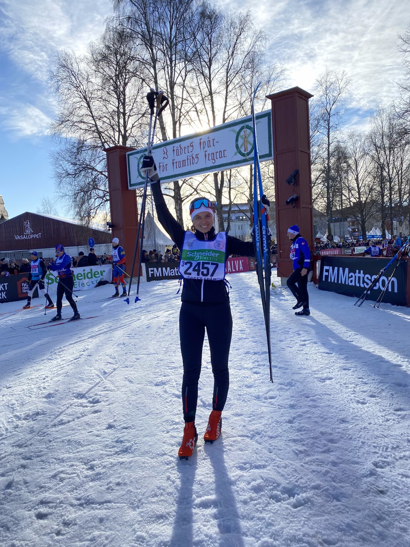 Anna vid Vasaloppets målgång