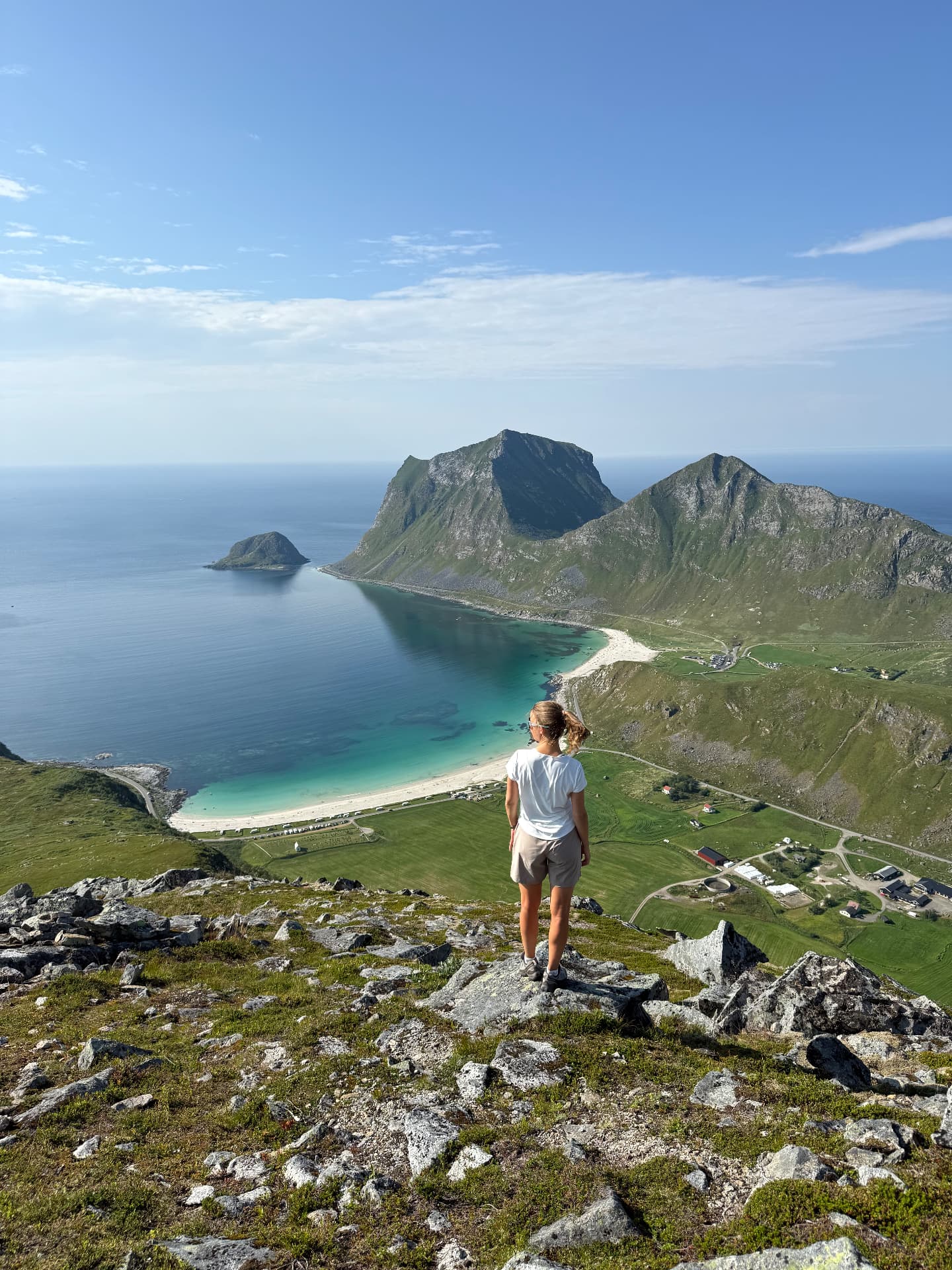 Utsikt över Haukland i Lofoten